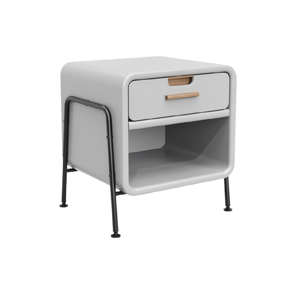 Modern Minimalist Nightstand with Drawer and Shelf
