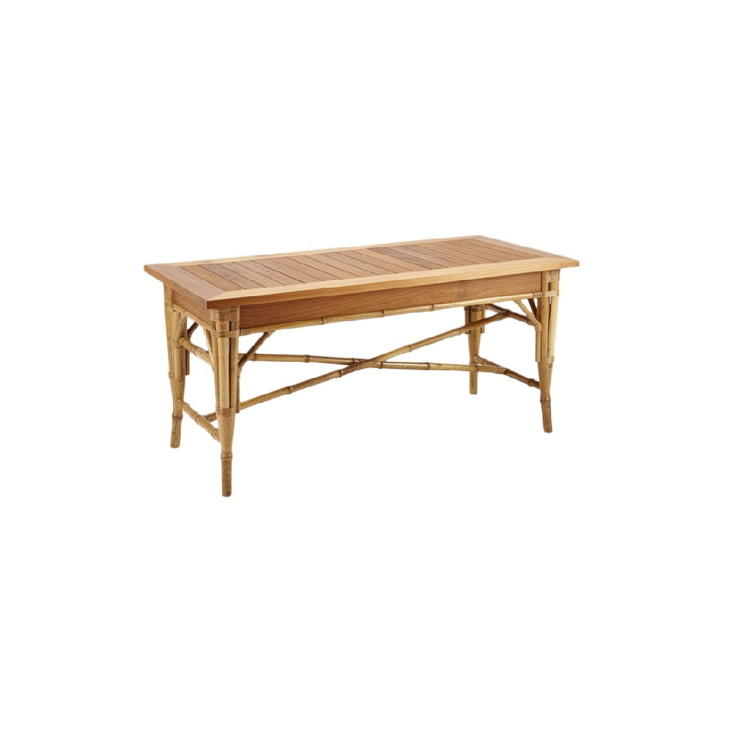 Elegant Bamboo Outdoor Dining Table with Slatted Top