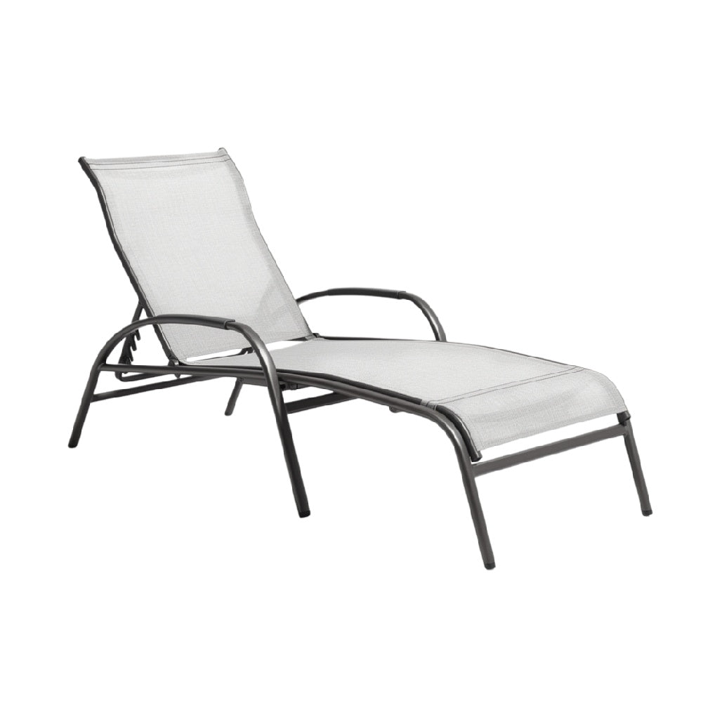 "Adjustable Outdoor Lounge Chair with Mesh Fabric and Metal Frame"
